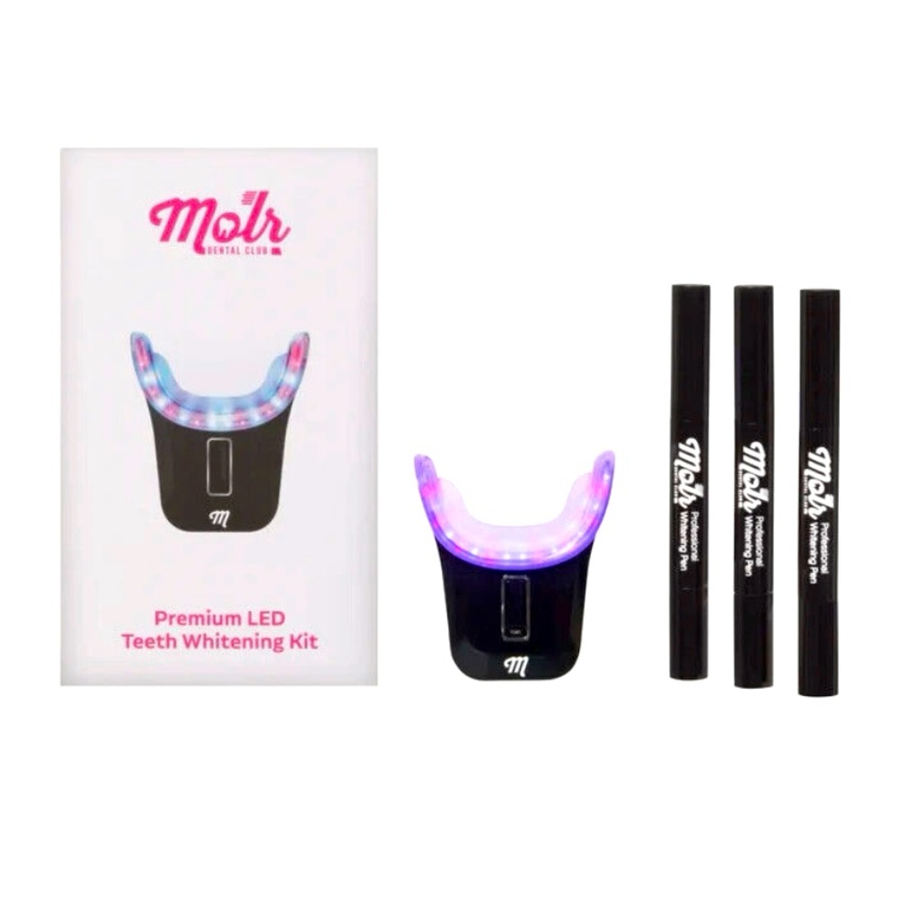 MOLR DENTAL CLUB: PREMIUM LED TEETH WHITENING KIT. WIRELESS. New Sealed /plastic